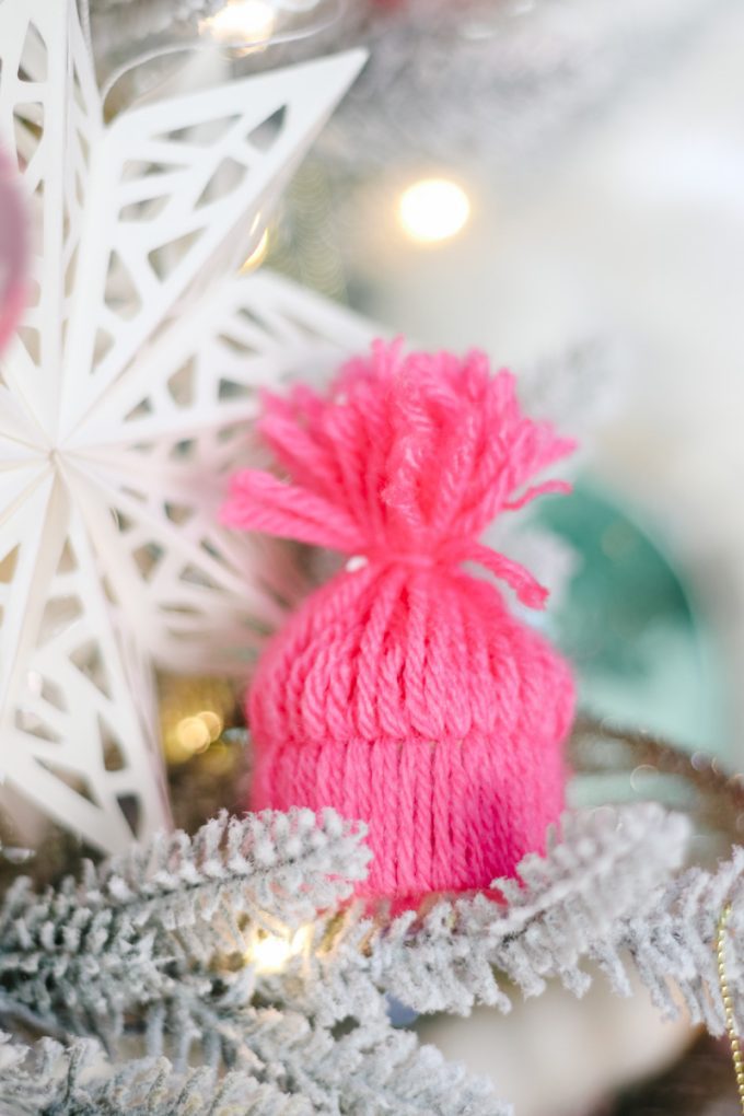 DIY Yarn hat ornaments