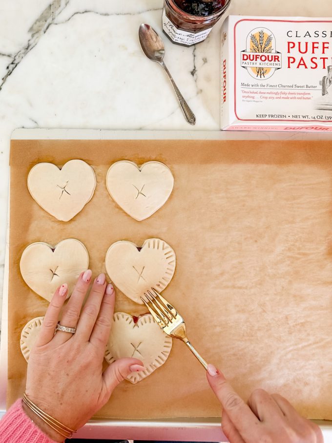 heart-shaped hand pies for valentine's day