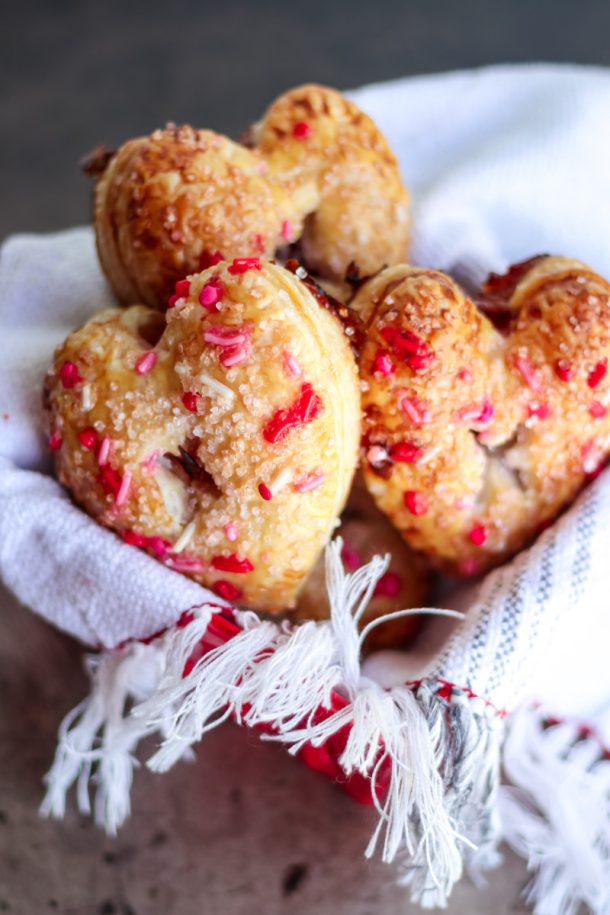 Heart Shaped Raspberry Hand Pies For Valentines Day - Modern Glam