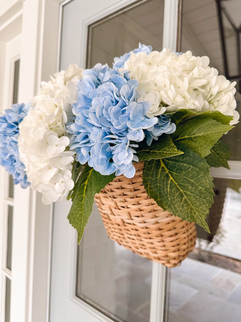 How To Make A Hydrangea Wreath In A Market Basket Modern Glam