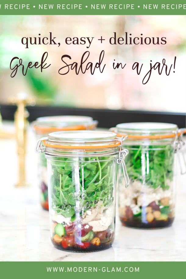 This Mason Jar Greek Salad Recipe Is So Good! Modern Glam