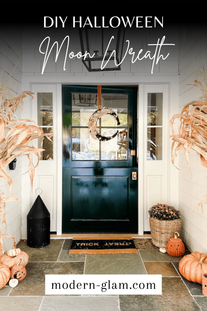 DIY crescent moon wreath for halloween