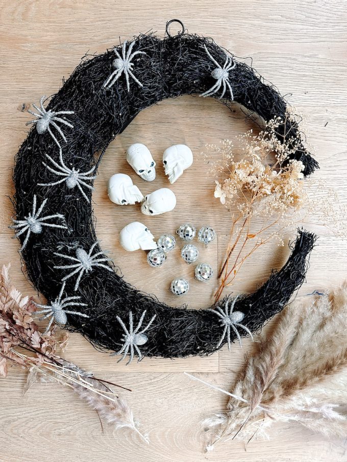 DIY Halloween Wreath supplies