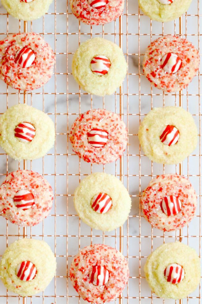 candy cane blossom cookies