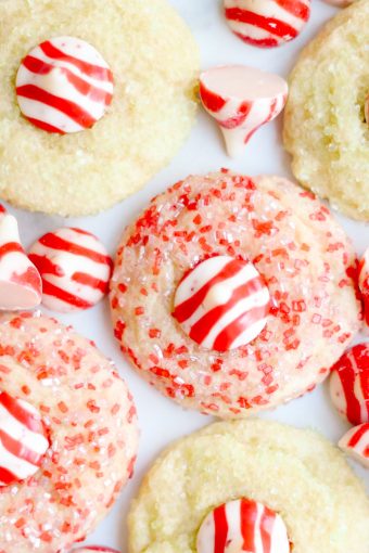 Candy cane Blossom Cookies