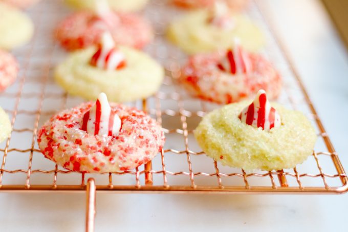 candy cane blossom cookies