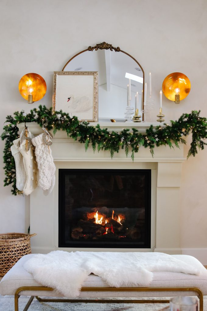 organic modern mantel design