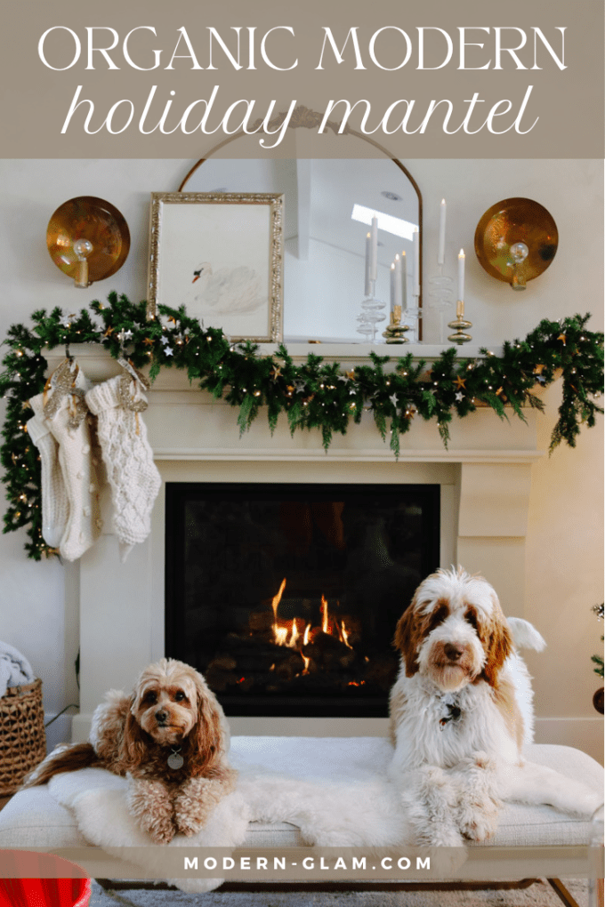 organic modern holiday mantel